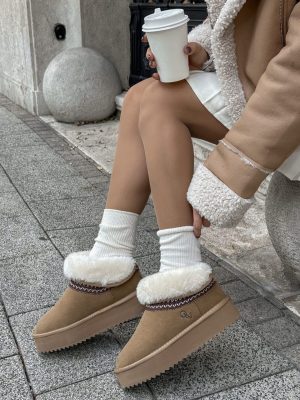 Śniegowce zamszowe BAILA OLAVOGA karmelowe