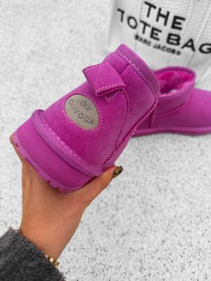 Śniegowce zamszowe damskie CUSHY OLAVOGA różowe