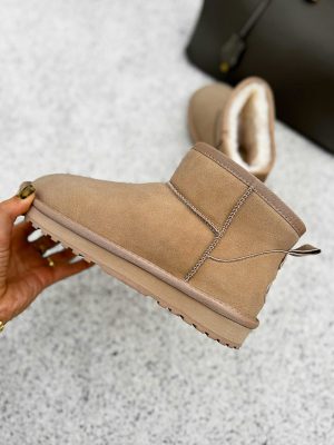 Śniegowce zamszowe damskie CUSHY OLAVOGA beżowe