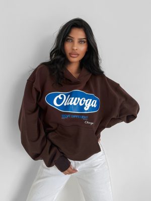 Bluza damska z kapturem  AUTUMN MUSE OLAVOGA brąz