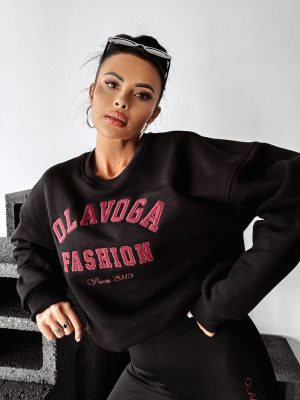 Bluza damska crewneck oversize MARIGOLD OLAVOGA czarna