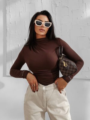 Bluzka damska OLAVOGA NERELIA czekoladowa