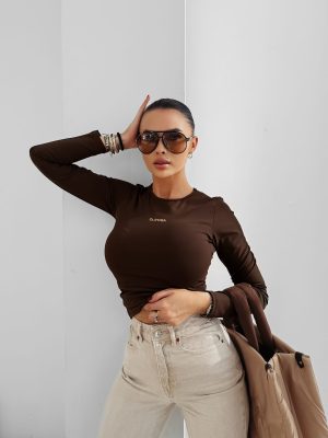 Bluzka damska OLAVOGA SIMBI czekoladowa