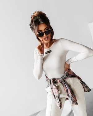 Body z długim rękawem klasyczne CUERPO OLAVOGA szare