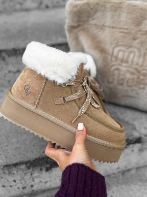 Śniegowce zamszowe damskie VITTY OLAVOGA karmelowe