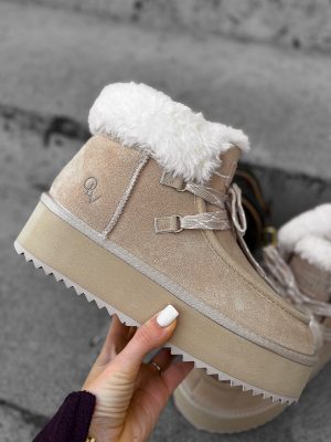 Śniegowce zamszowe damskie VITTY OLAVOGA beżowe